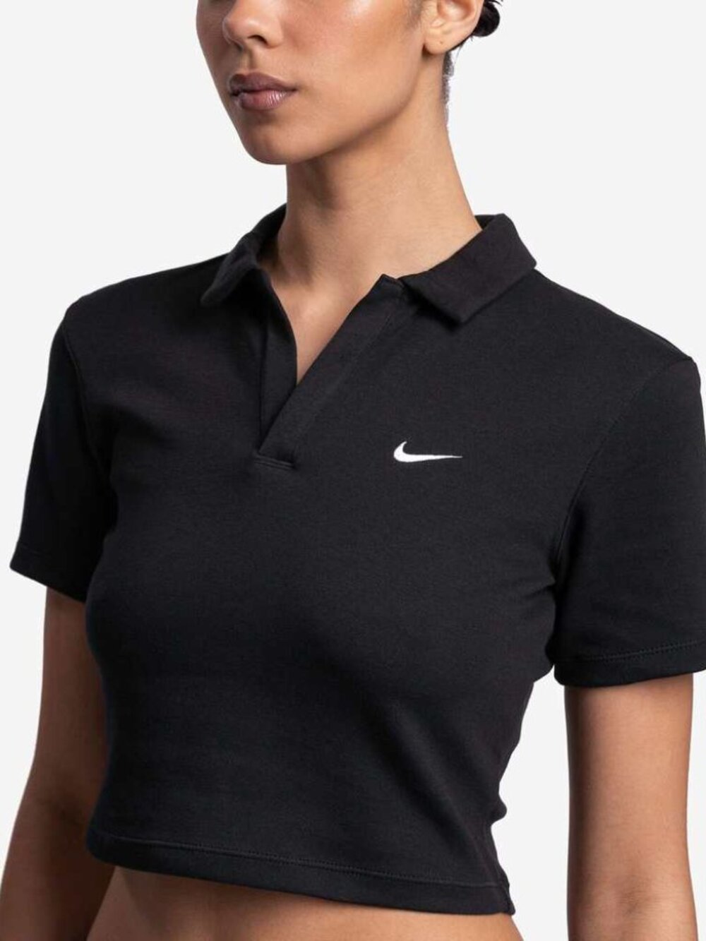 Nike Women's Cropped Polo Shirt Size Medium Sporty